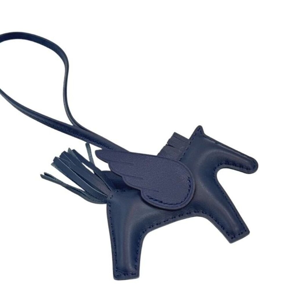HERMES Bag Charm Rodeo Pegasus PM Navy Agneau Milo Women's